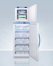 Summit ARS8PVFS24LSTACKMED2 Stacked Combination Of Ars8Pv All-Refrigerator With Antimicrobial Silver-Ion Handle And Hospital Grade Cord With 'Green Dot' Plug And Fs24Lmed2 Compact Manual Defrost All-Freezer For Vaccine Storage