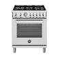 Bertazzoni PRO305DFMXV 30 Inch Dual Fuel Range, 5 Burners, Electric Oven Stainless Steel