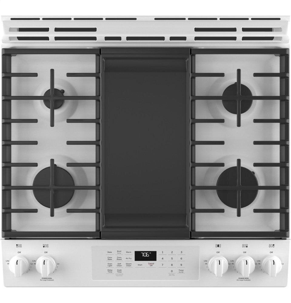 Ge Appliances JGS760DPWW Ge® 30" Slide-In Front-Control Convection Gas Range With No Preheat Air Fry