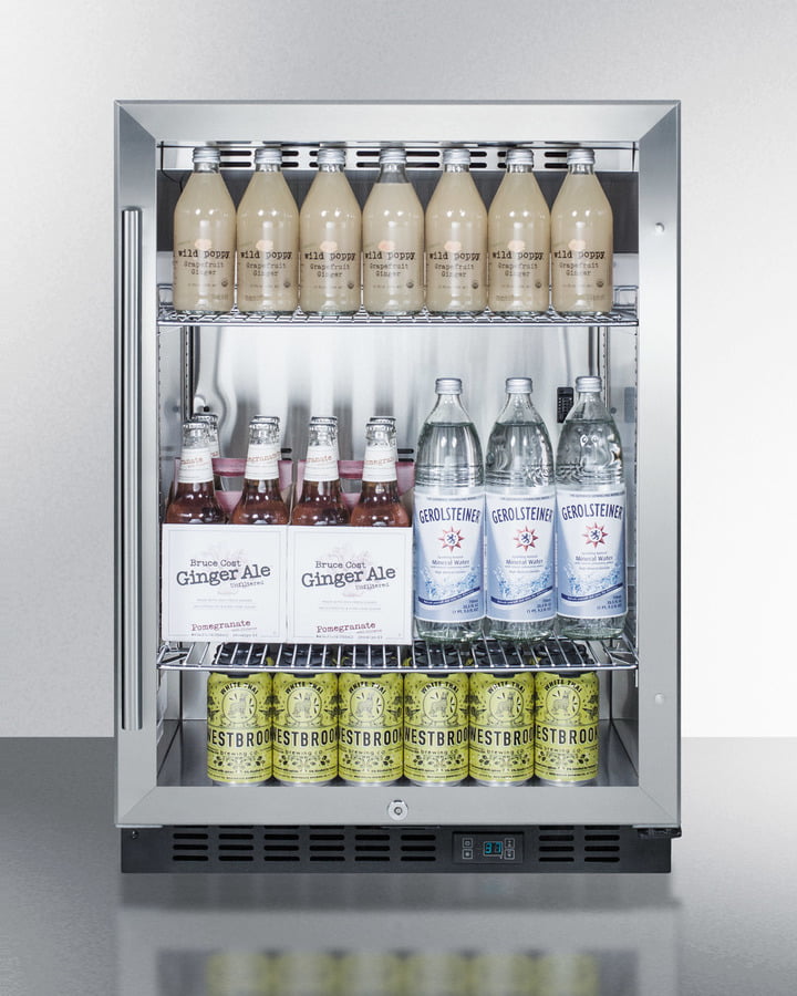 Summit SCR610BLCSS Built-In Undercounter Commercial Beverage Center With Ss Interior And Wrapped Cabinet
