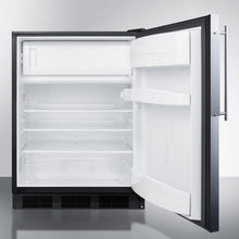 Summit CT66BBIFRADA Built-In Undercounter Ada Compliant Refrigerator-Freezer For General Purpose Use, W/Dual Evaporator Cooling, Ss Frame For Slide-In Panels, And Black Cabinet