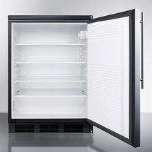 Summit FF7LBLKSSHV Commercially Listed Freestanding All-Refrigerator For General Purpose Use, Auto Defrost W/Ss Wrapped Door, Thin Handle, Lock, And Black Cabinet