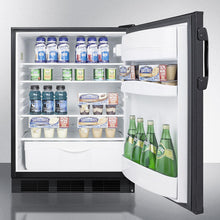 Summit FF6BKBIADA Ada Compliant All-Refrigerator For Built-In General Purpose Use, With Automatic Defrost Operation And Black Exterior