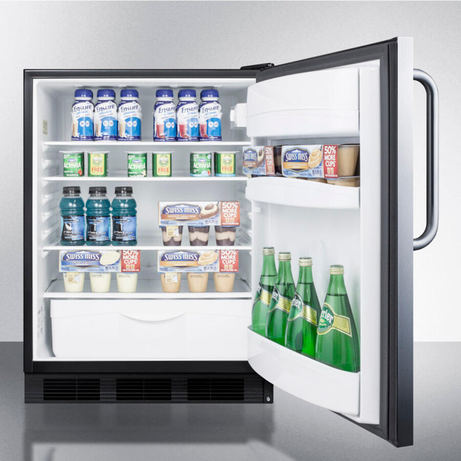 Summit FF6BCSSADA Ada Compliant All-Refrigerator For Built-In General Purpose Use, Auto Defrost With A Fully Wrapped Stainless Steel Exterior
