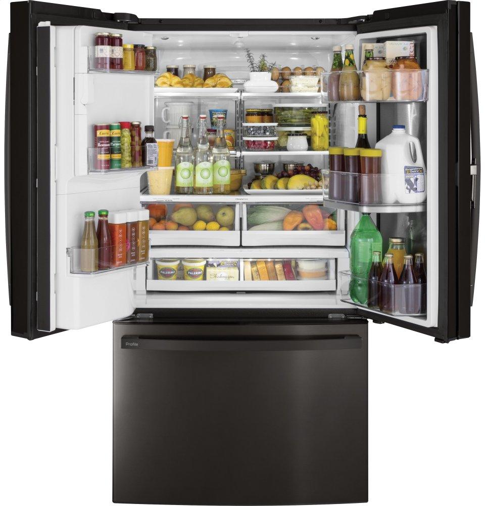 Ge Appliances PFD28KBLTS Ge Profile™ Series 27.7 Cu. Ft. French-Door Refrigerator With Door In Door And Hands-Free Autofill