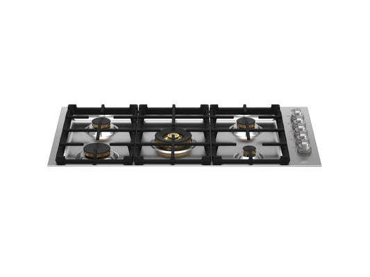 Bertazzoni MAST365QBXT 36 Drop-In Gas Cooktop 5 Brass Burners Stainless Steel