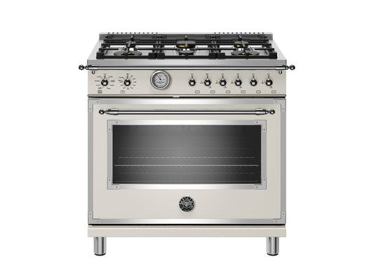 Bertazzoni HERT366GASAVT 36 Inch All Gas Range, 6 Brass Burners Avorio