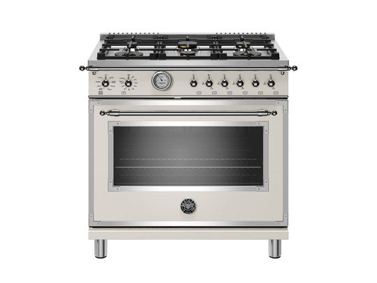 Bertazzoni HERT366GASAVT 36 Inch All Gas Range, 6 Brass Burners Avorio