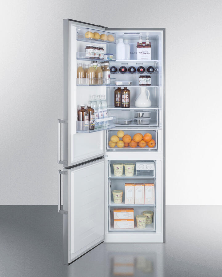 Summit FFBF192SSBILHD 24" Wide Built-In Bottom Freezer Refrigerator