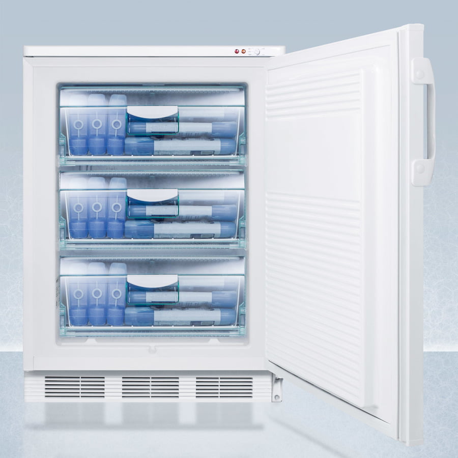 Summit VT65ML7PLUS2 24" Wide All-Freezer For Freestanding Use, Manual Defrost With A Nist Calibrated Thermometer, Lock, And -25 C Capability
