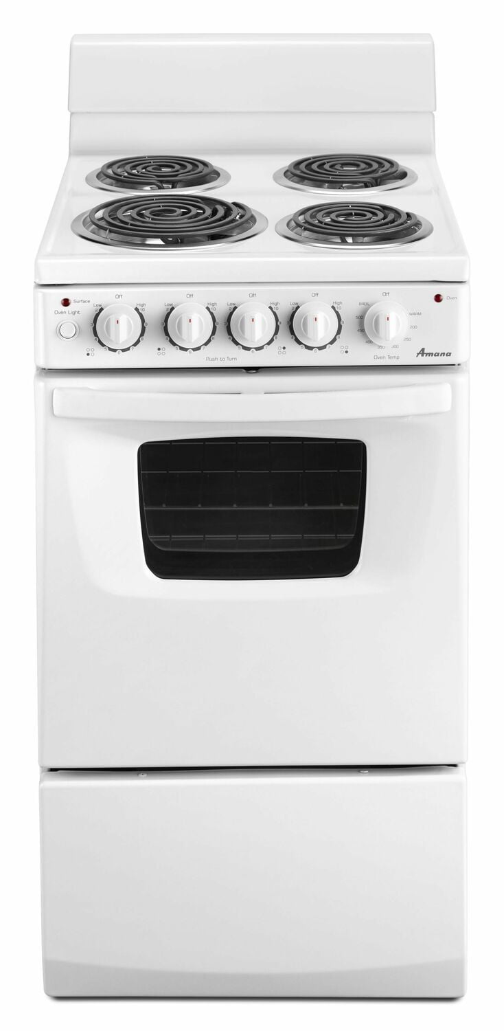 Amana AEP222VAW 20-Inch Electric Range Oven With Versatile Cooktop - White