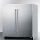Summit FFRF3075WSS Frost-Free Side-By-Side Refrigerator-Freezer For Built-In Or Freestanding Use With White Cabinet, Stainless Steel Doors, And Digital Controls