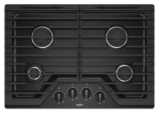Whirlpool WCG55US0HB 30-Inch Gas Cooktop With Ez-2-Lift Hinged Cast-Iron Grates