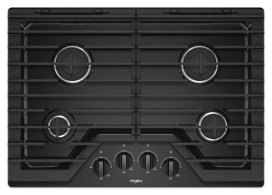 Whirlpool WCG55US0HB 30-Inch Gas Cooktop With Ez-2-Lift Hinged Cast-Iron Grates