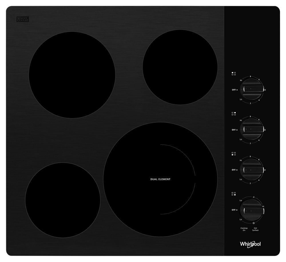 Whirlpool WCE55US4HB 24-Inch Compact Electric Ceramic Glass Cooktop