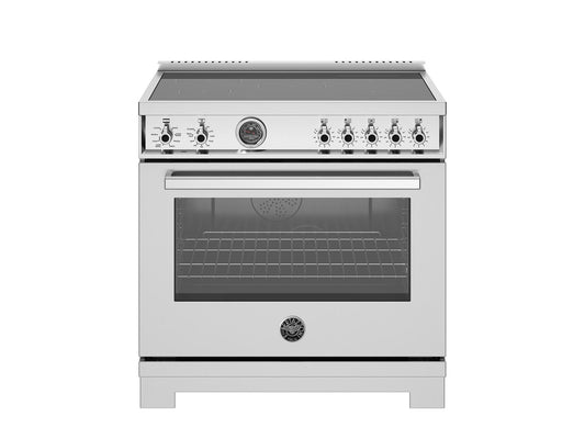 Bertazzoni PRO365ICFEPXT 36 Inch Induction Range, 5 Heating Zones And Cast Iron Griddle, Electric Self-Clean Oven Stainless Steel