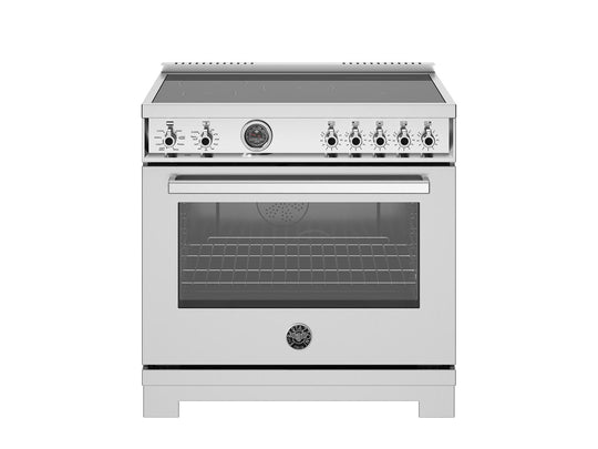 Bertazzoni PRO365ICFEPXT 36 Inch Induction Range, 5 Heating Zones And Cast Iron Griddle, Electric Self-Clean Oven Stainless Steel