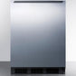 Summit AL652BSSHH Freestanding Ada Compliant Refrigerator-Freezer For General Purpose Use, W/Dual Evaporator Cooling, Cycle Defrost, Ss Door, Horizontal Handle, Black Cabinet