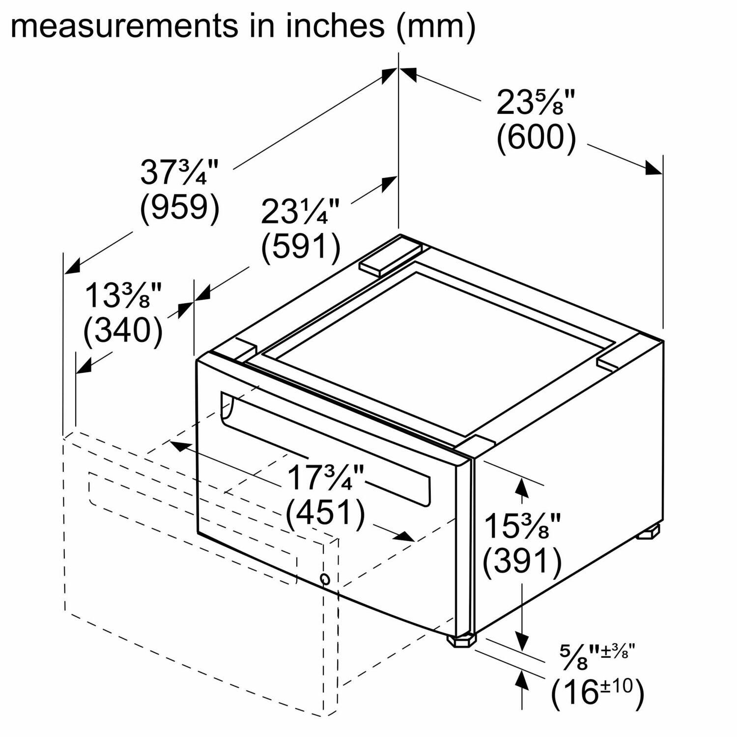 Bosch WTZPW20D Laundry Pedestal Wtzpw20D