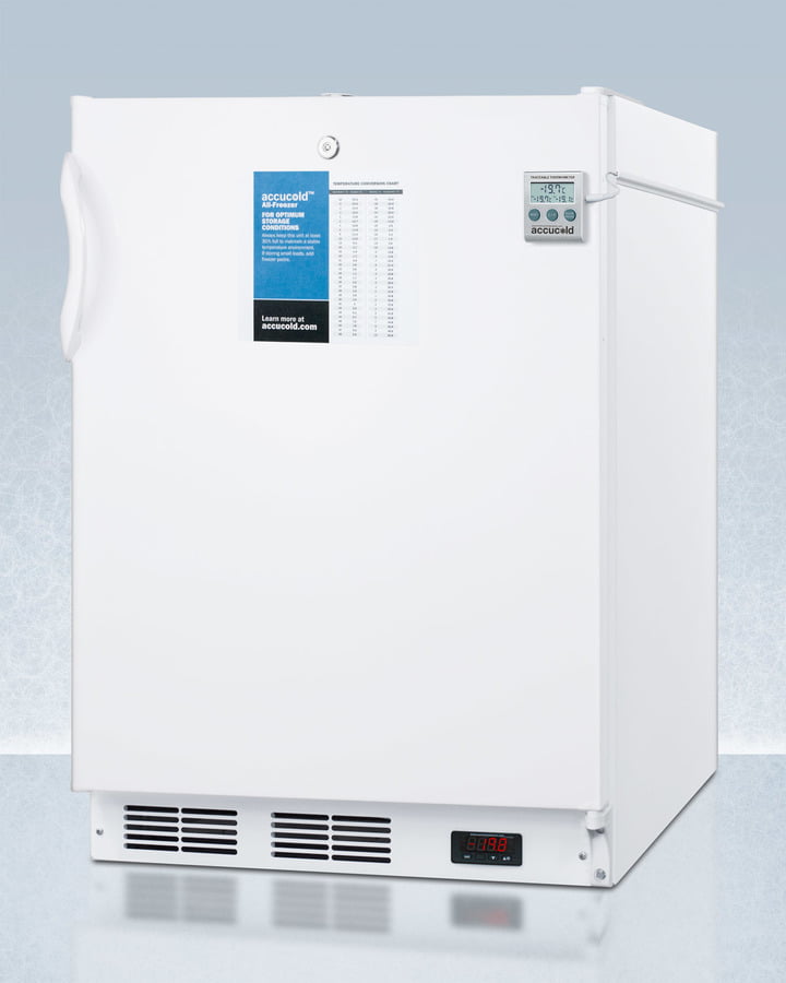 Summit VT65MLBI7PLUS2ADA Ada Compliant 24" Wide All-Freezer For Built-In Commercial Use, Manual Defrost With A Thermometer, Lock, And -25 C Capability