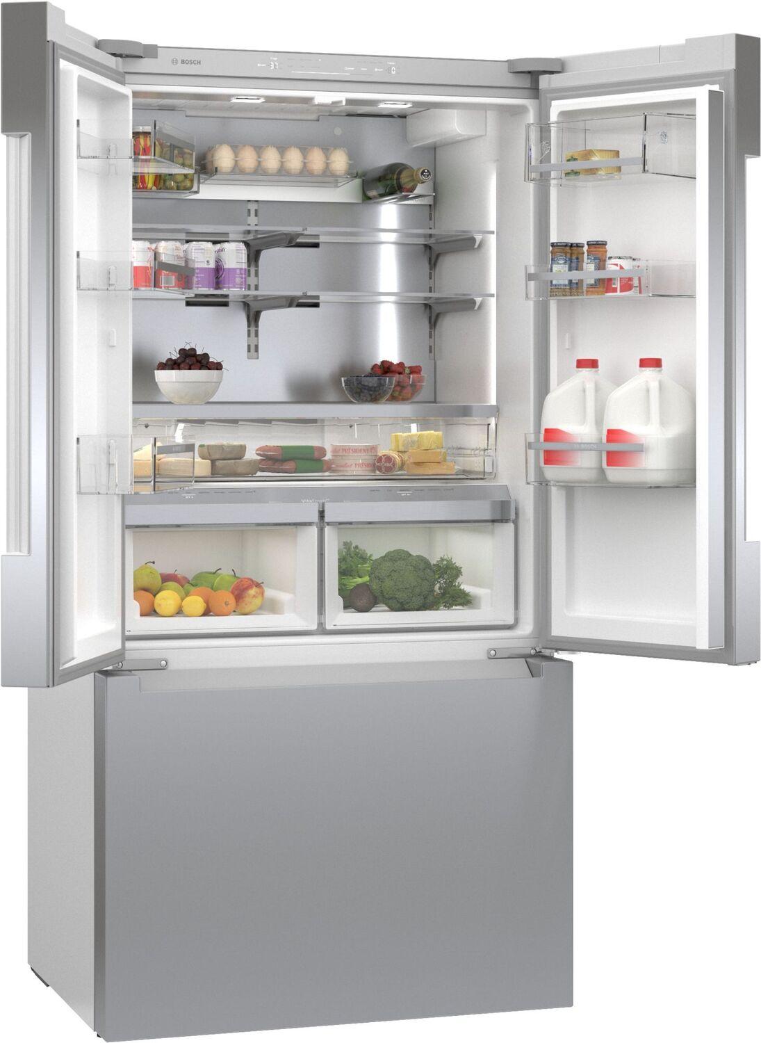Bosch B36CT81ENS 800 Series French Door Bottom Mount Refrigerator 36" Easy Clean Stainless Steel
