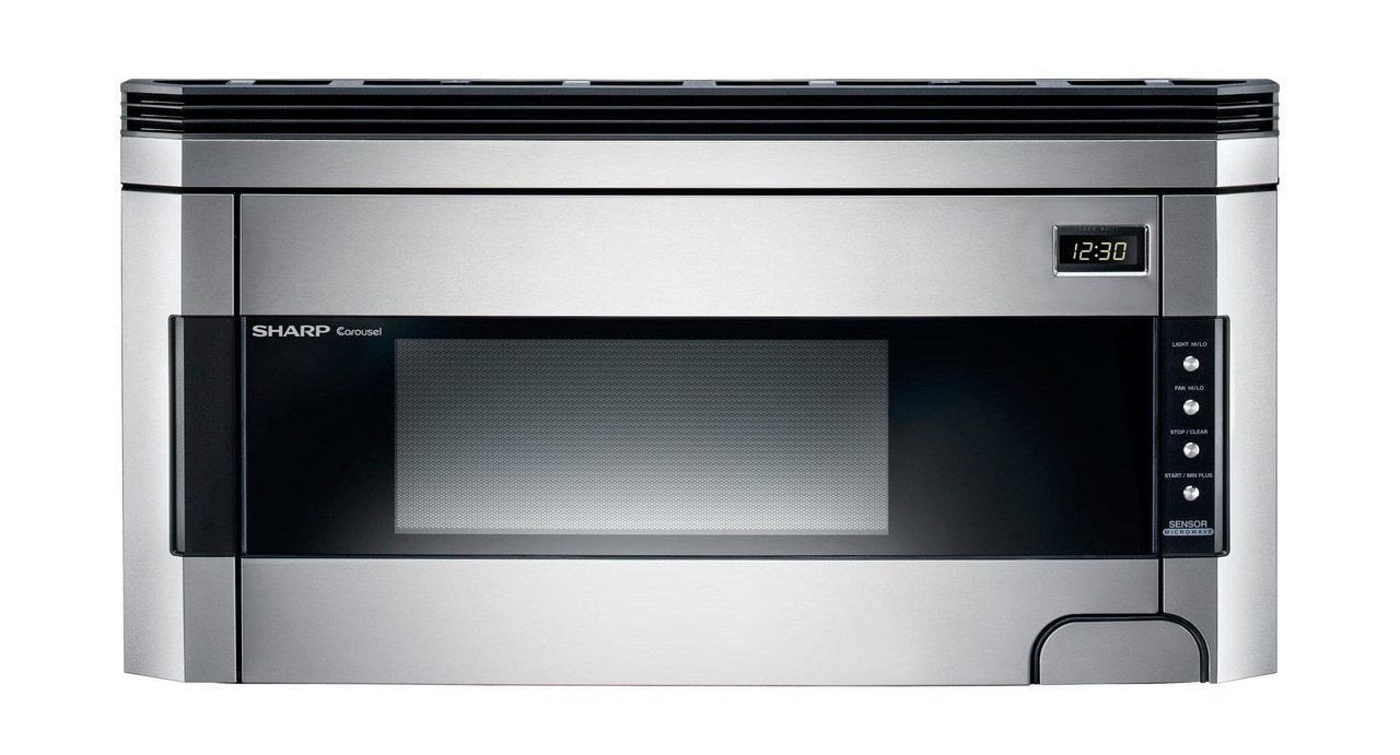 Sharp R1514TY 1.5 Cu. Ft. 1000W Sharp Stainless Steel Over-The-Range Carousel Microwave Oven