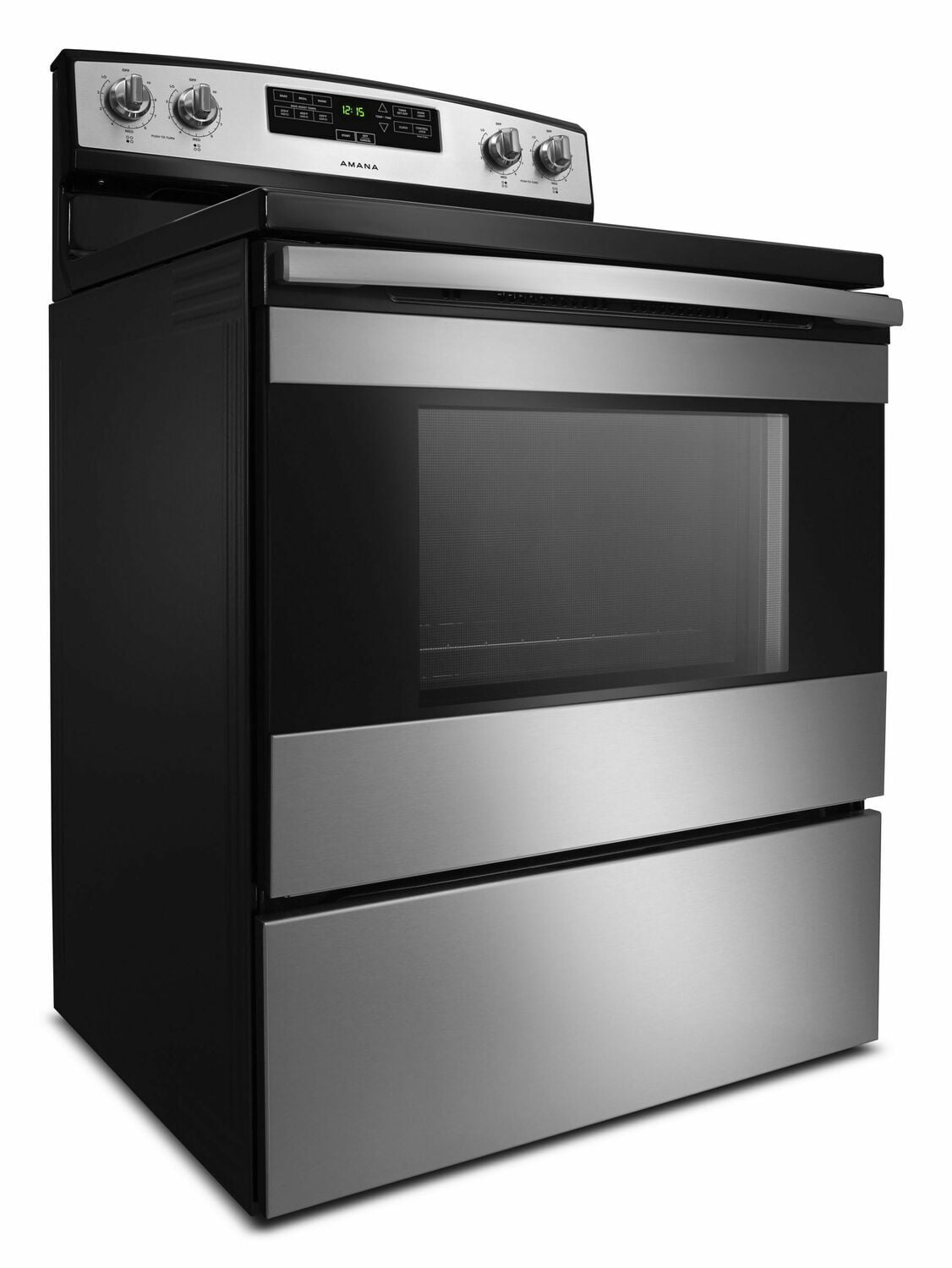 Amana ACR4303MFS 30-Inch Electric Range With Bake Assist Temps - Black-On-Stainless