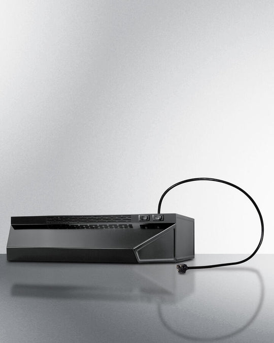 Summit H1620PTCRDBK 20" Under Cabinet Convertible Range Hood With Plug