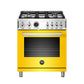Bertazzoni PROF304DFSGIT 30 Inch Dual Fuel Range, 4 Brass Burner, Electric Self-Clean Oven Giallo