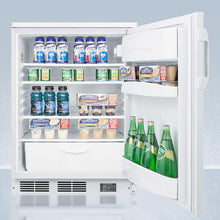 Summit FF6LW7NZ Commercially Approved Nutrition Center Series All-Refrigerator In White For Freestanding Use, With Front Lock And Digital Temperature Display