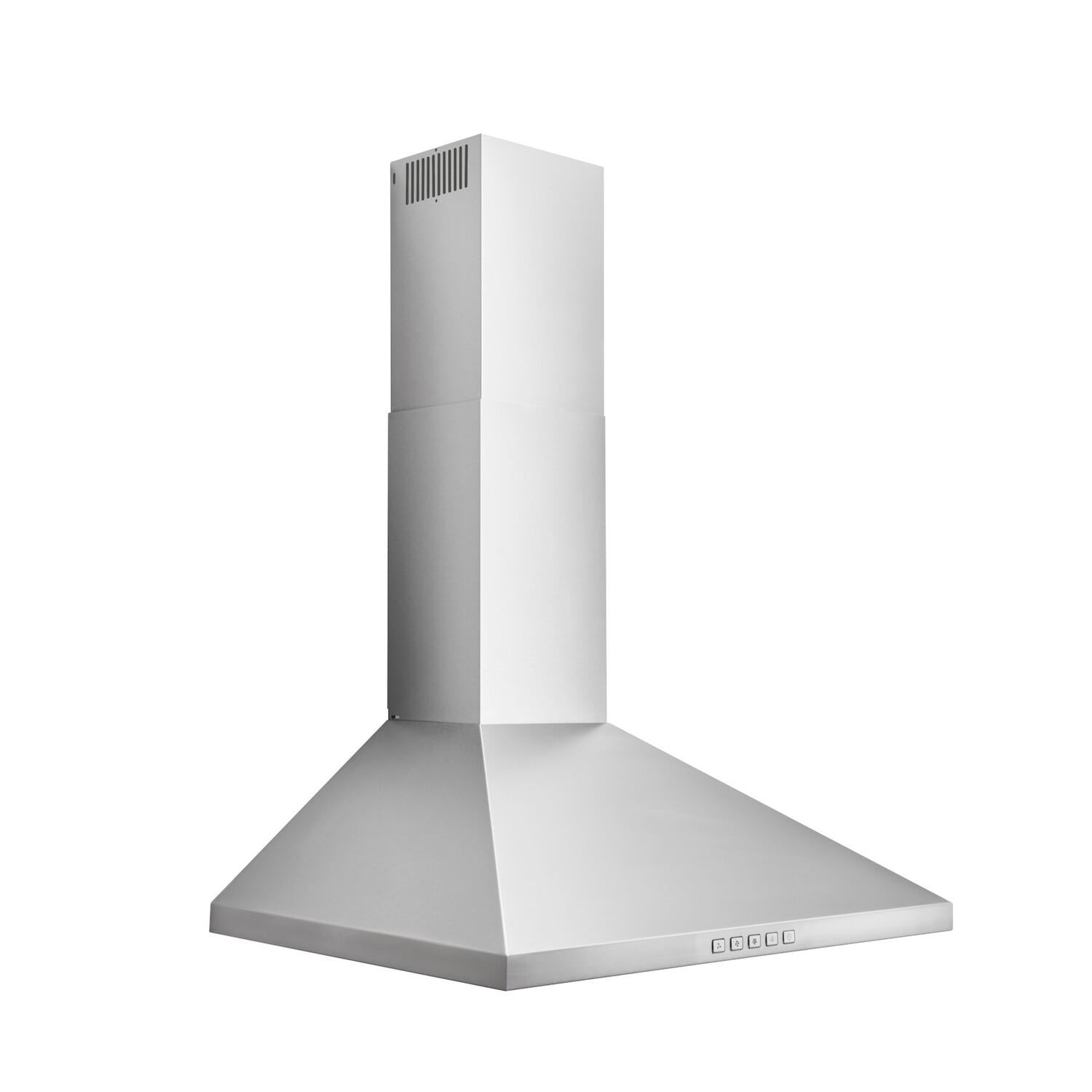 Broan BWP1304SS Broan® 30-Inch Convertible Wall-Mount Pyramidal Chimney Range Hood, 450 Max Cfm, Stainless Steel