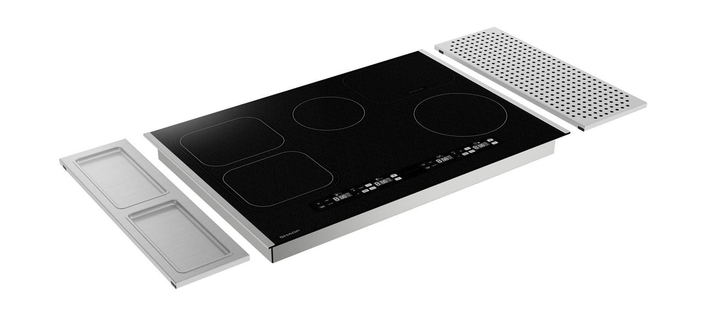 Sharp SCH3043GB Sharp 30 In. Induction Cooktop With Side Accessories