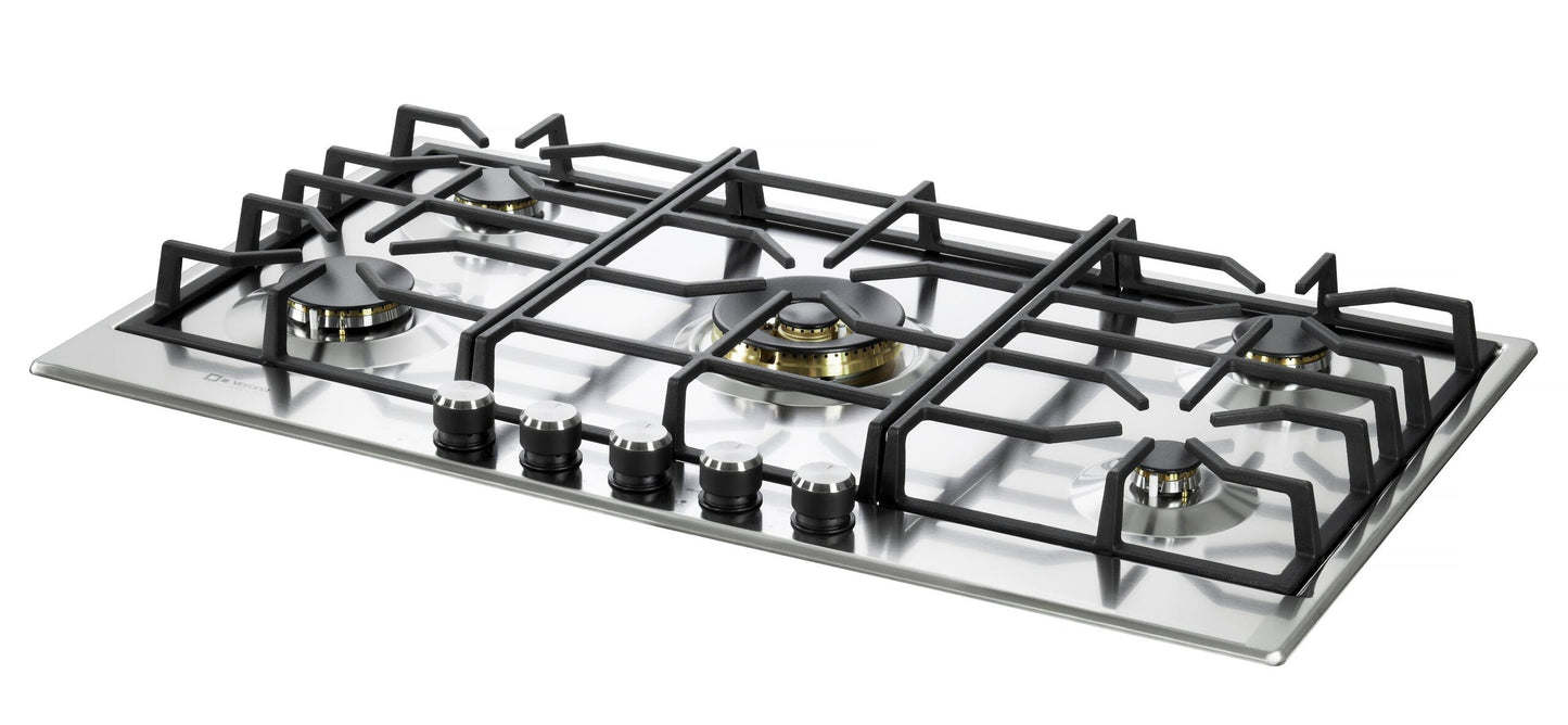 Verona VDGCT536FSS Verona 36" Designer Gas Cooktop-Brass Burners Ss