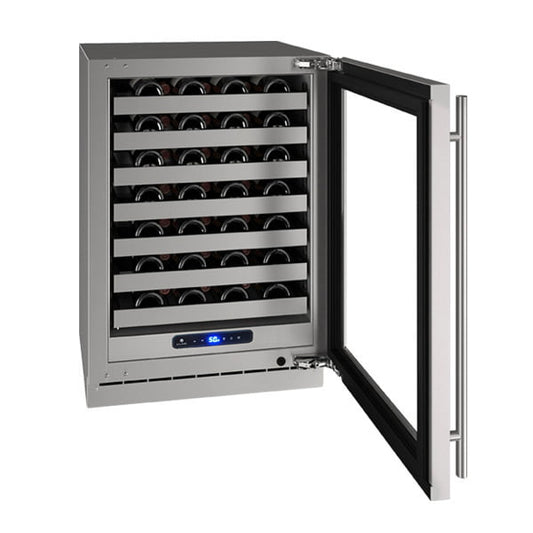 U-Line UHWC524SG51A Hwc524 24" Wine Refrigerator With Stainless Frame Finish And Left-Hand Hinge Door Swing (115 V/60 Hz Volts /60 Hz Hz)