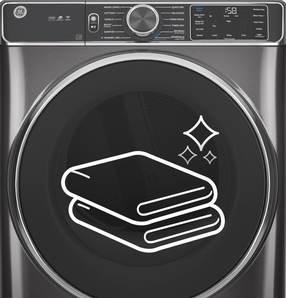 Ge Appliances GFD65ESPNSN Ge® 7.8 Cu. Ft. Capacity Smart Front Load Electric Dryer With Steam And Sanitize Cycle