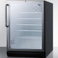 Summit SCR600BGLBITBADA Commercially Listed Ada Compliant Built-In Undercounter Beverage Center With Black Cabinet, Glass Door, Towel Bar Handle, And Lock