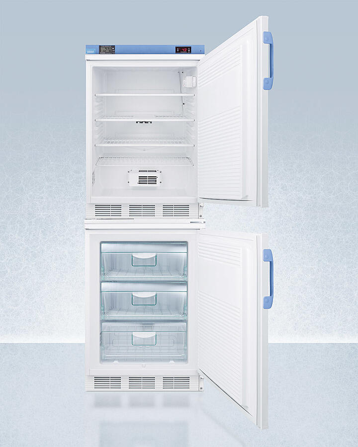 Summit FF7LWVT65MLSTACKMED2 Stacked Combination Of Ff7Lwbimed2 Auto Defrost All-Refrigerator And Vt65Mlbimed2 Manual Defrost -25 C All-Freezer, Both With Locks, Digital Controls, And Nist Calibrated Alarm/Thermometers