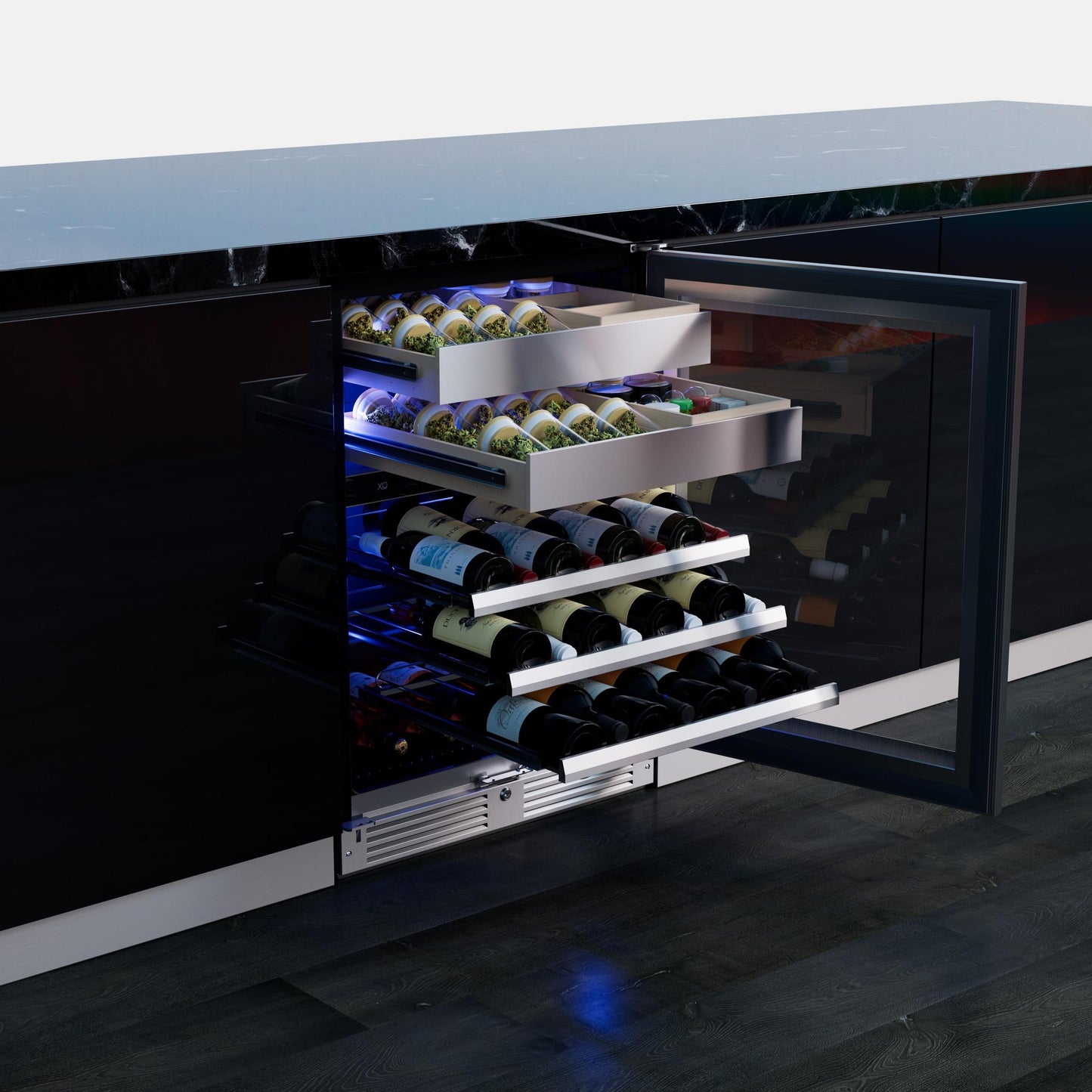 Xo Appliance XOU24WWGBR Wine And Weed 24" Black Glass Rh