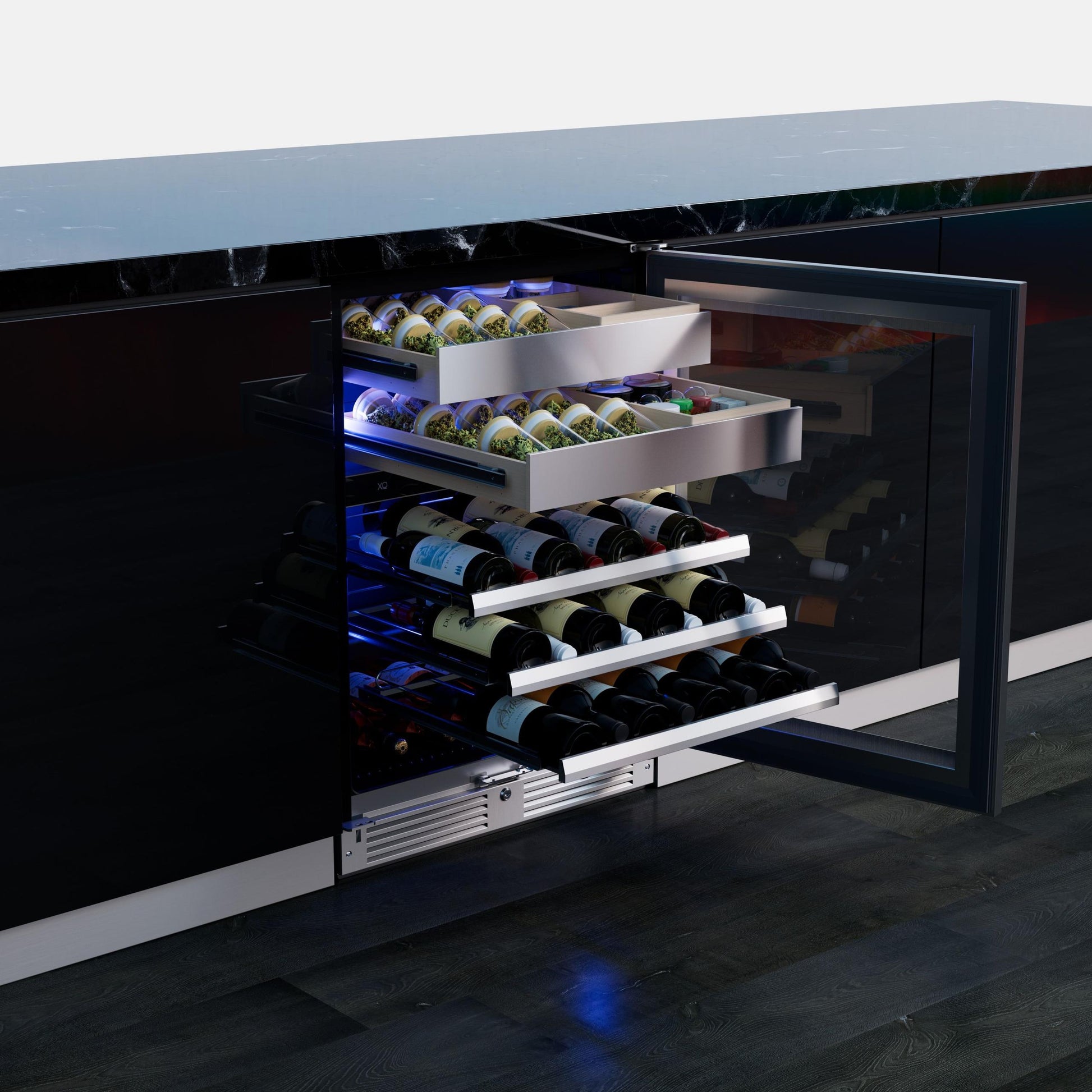 Xo Appliance XOU24WWGBR Wine And Weed 24" Black Glass Rh