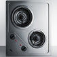 Summit CR2B224S 2-Burner 230V Electric Cooktop Designed For Portrait Or Landscape Installation, With Coil Elements And Stainless Steel Finish