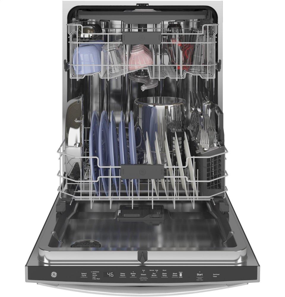 Ge Appliances GDP665SYNFS Ge® Fingerprint Resistant Top Control With Stainless Steel Interior Dishwasher With Sanitize Cycle & Dry Boost With Fan Assist