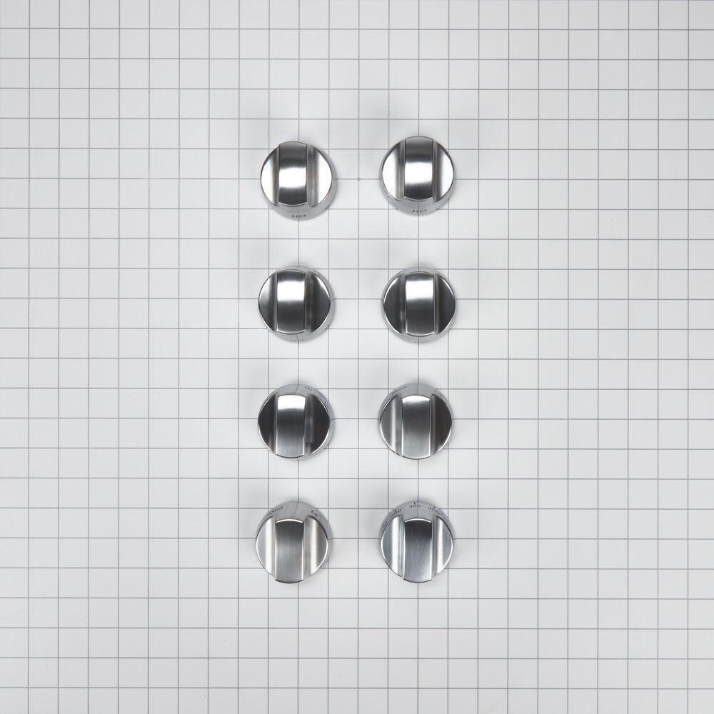 Whirlpool W10231704 Cooktop Burner Control Knob Kit, Stainless Steel