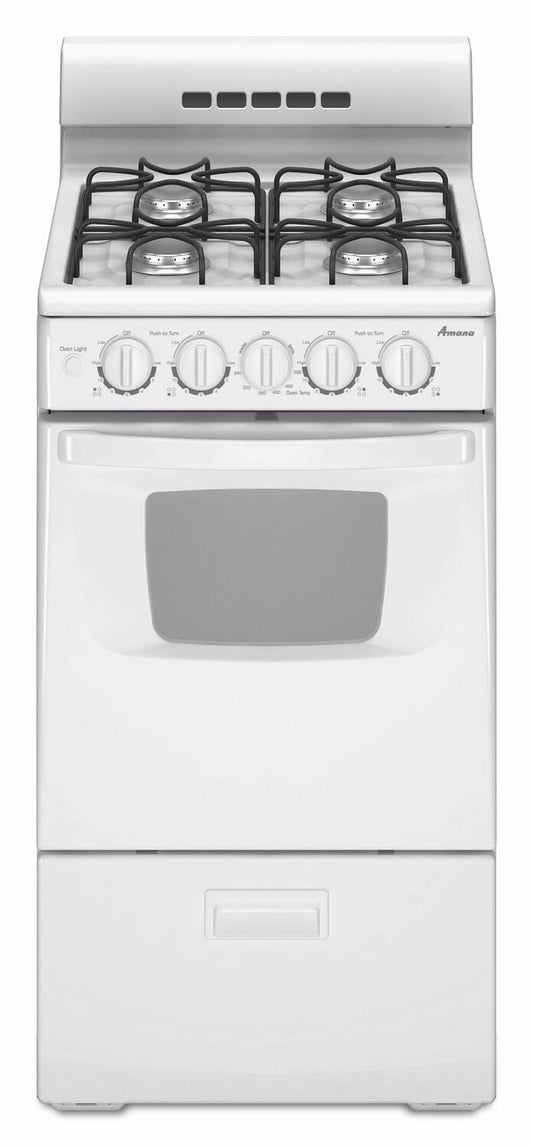 Amana AGG222VDW 20-Inch Gas Range With Compact Oven Capacity - White