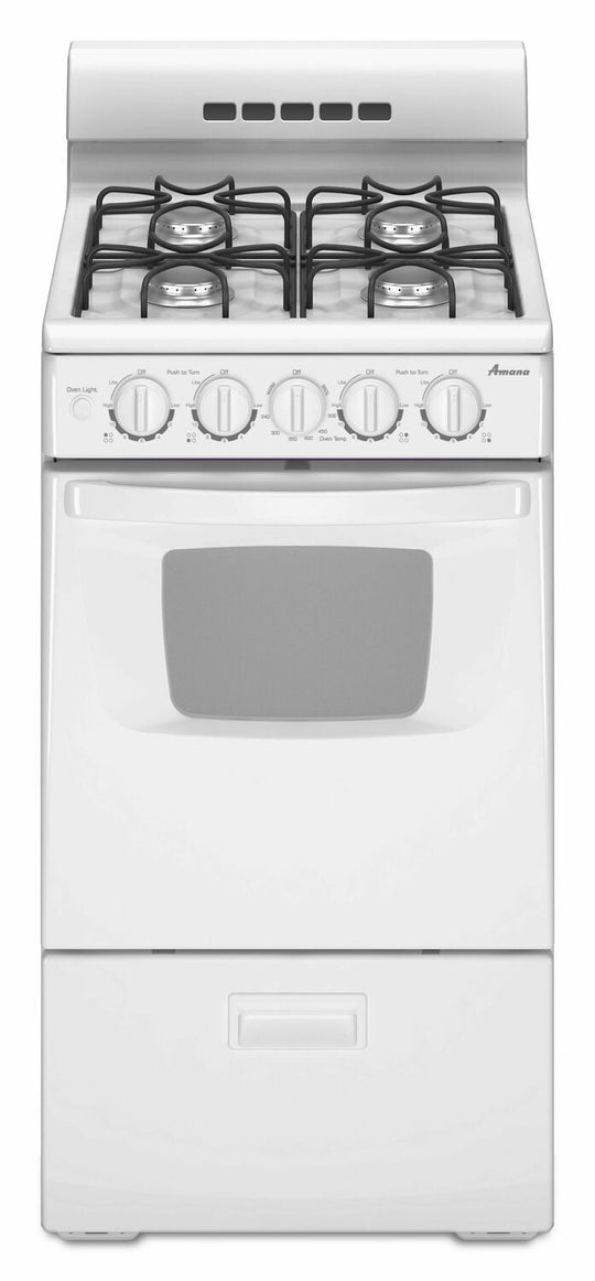 Amana AGG222VDW 20-Inch Gas Range With Compact Oven Capacity - White