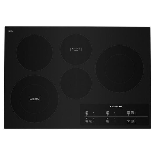 Kitchenaid KCES950KBL 30" Electric Cooktop With 5 Elements And Touch-Activated Controls