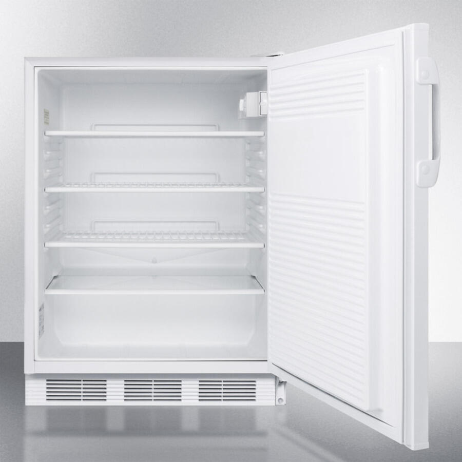 Summit AL750LBI Ada Compliant Built-In Undercounter All-Refrigerator For General Purpose Use, With Lock, Auto Defrost Operation And White Exterior