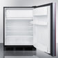 Summit AL652BBIIF Built-In Undercounter Ada Compliant Refrigerator-Freezer For General Purpose Use, Cycle Defrost W/Dual Evaporator Cooling, Panel-Ready Door, And Black Cabinet