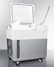 Summit SPRF36M2 Portable 12V/24V Cooler Capable Of Operation As Refrigerator (2-8(Degree)C) Or Freezer (-15(Degree)C), With Factory-Installed Lock, Strap Handle, And Four Pre-Installed Wheels
