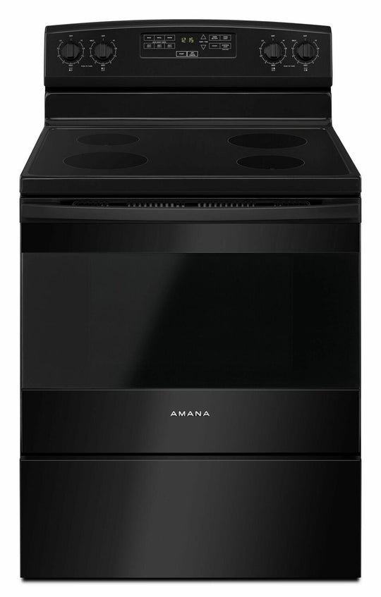 Amana AER6303MFB 30-Inch Electric Range With Extra-Large Oven Window - Black