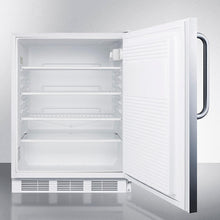 Summit FF7LWBISSTBADA Ada Compliant Built-In Undercounter All-Refrigerator For General Purpose Or Commercial Use, Auto Defrost W/Lock, Ss Door, Tb Handle, And White Cabinet